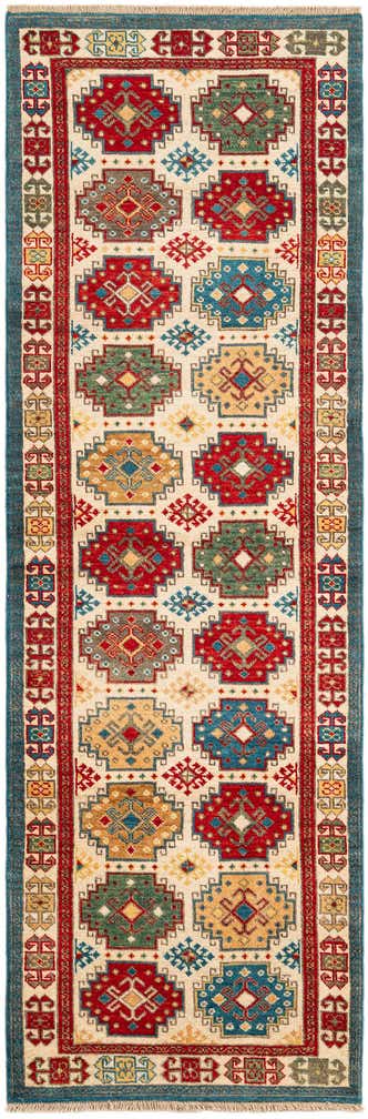75cm x 225cm Hand Knotted Kazak Runner Rug