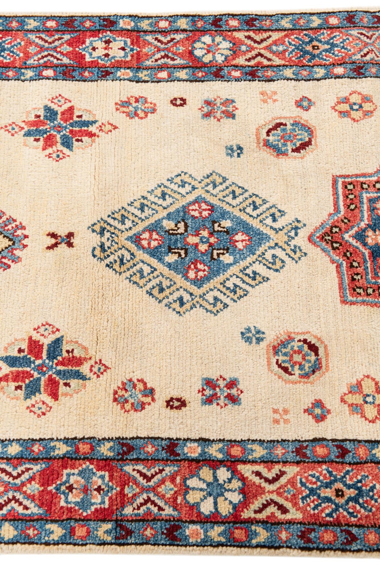 70cm x 180cm Hand Knotted Kazak Runner Rug