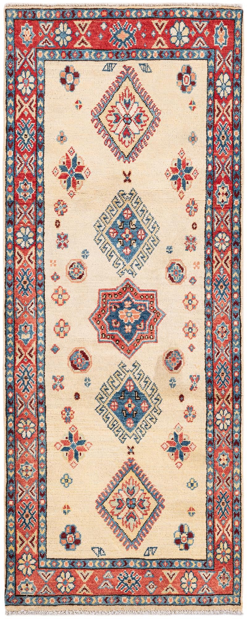 70cm x 180cm Hand Knotted Kazak Runner Rug