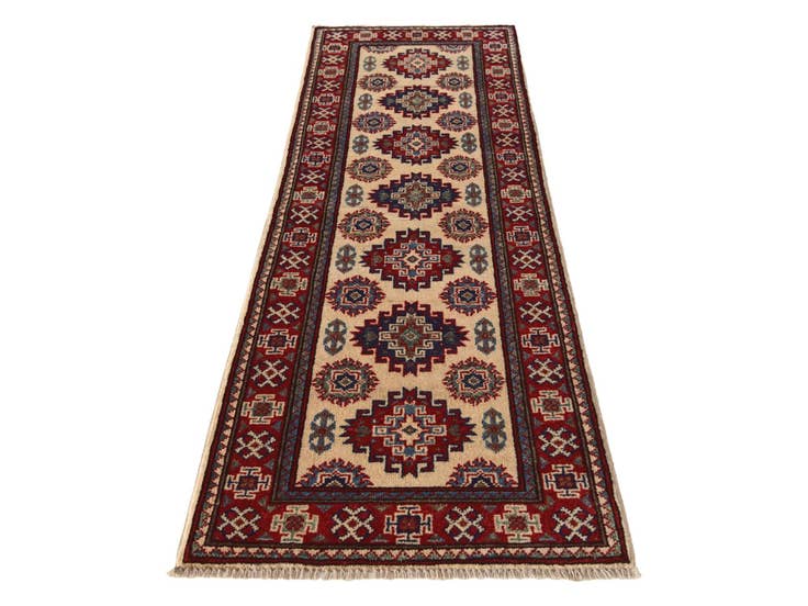 Detail image of 2' x 6' Hand Knotted Kazak Runner Rug