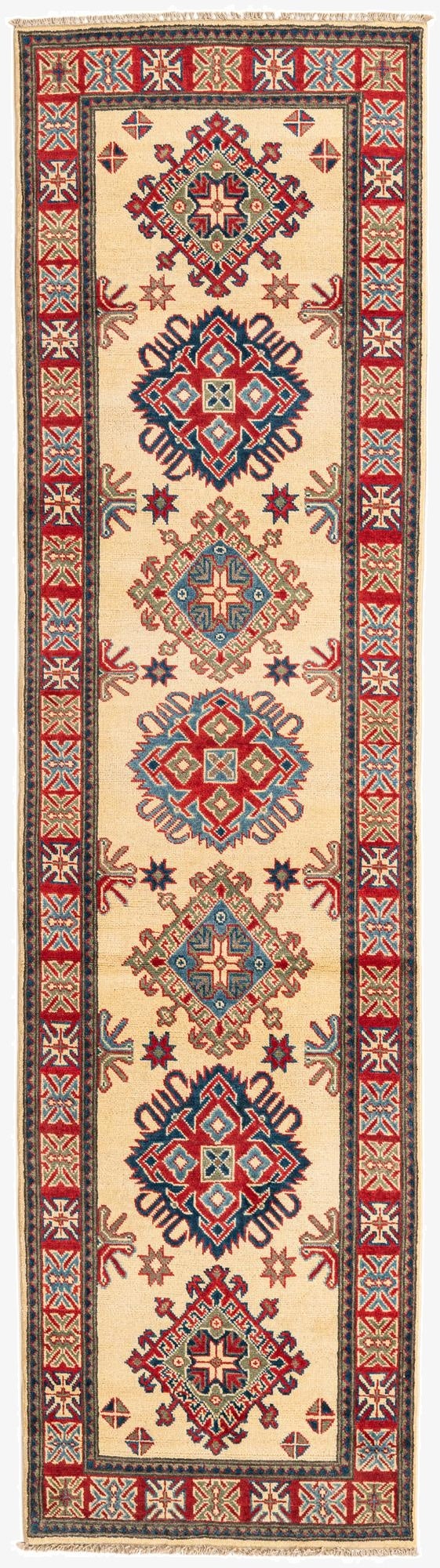 2' 8 x 9' 9  Hand Knotted Kazak Runner Rug