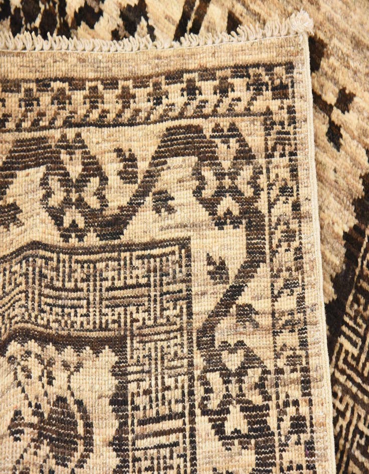 Detail image of 3' x 9' 7  Hand Knotted Khotan Ziegler Oriental Runner Rug