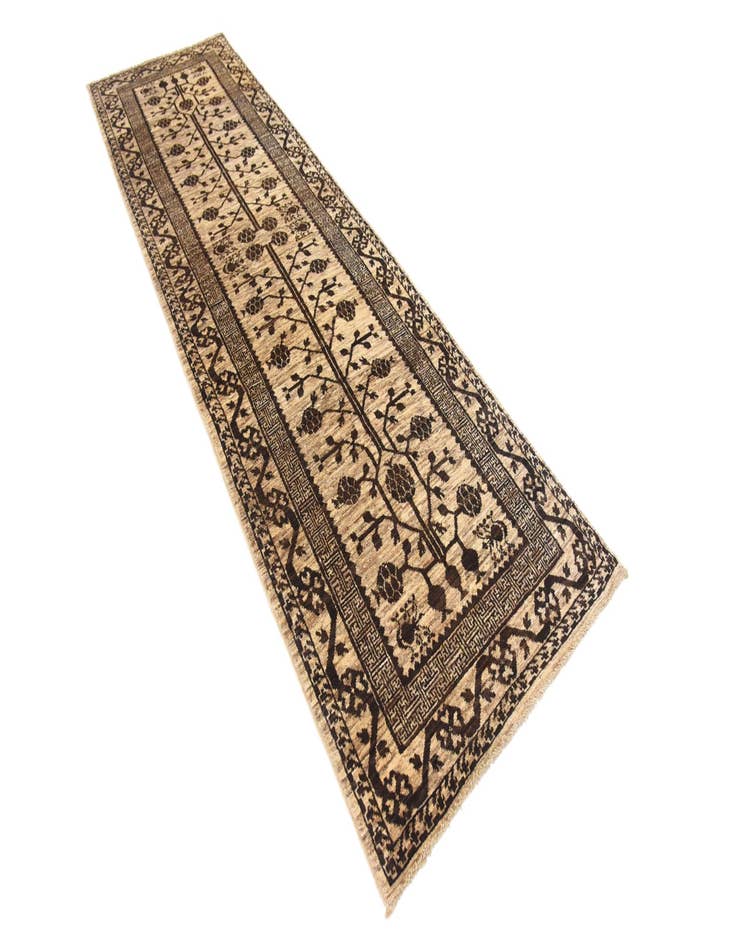 Detail image of 3' x 9' 7  Hand Knotted Khotan Ziegler Oriental Runner Rug