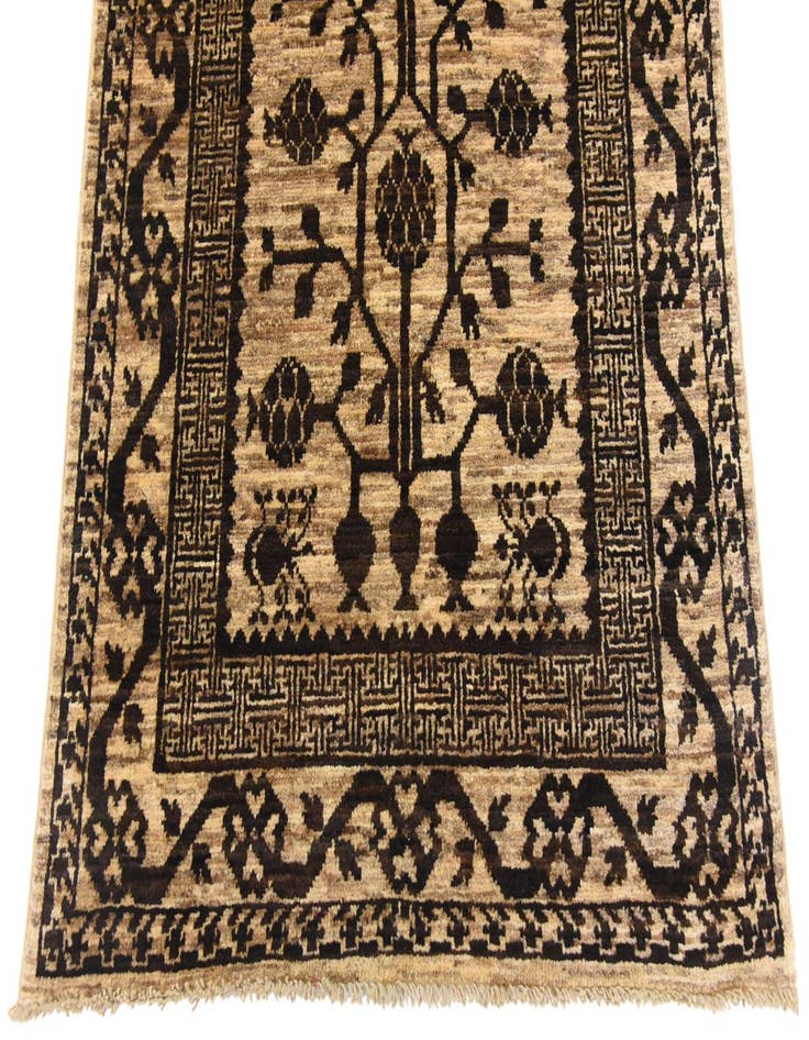 Detail image of 3' x 9' 7  Hand Knotted Khotan Ziegler Oriental Runner Rug