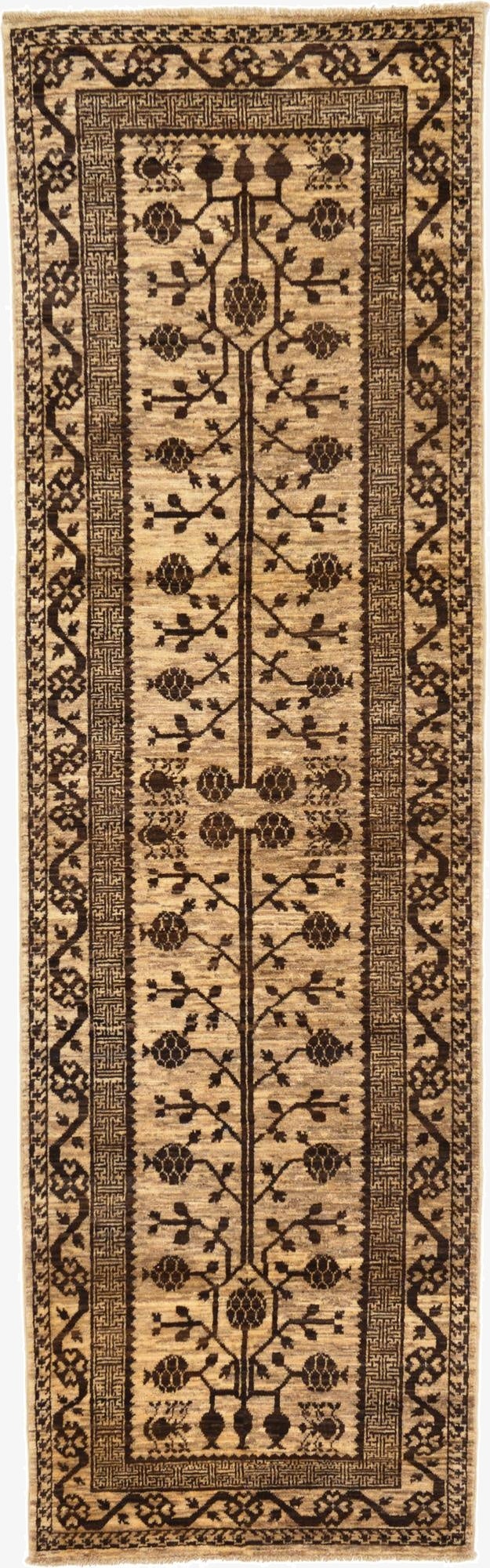 3' x 9' 7  Hand Knotted Khotan Ziegler Oriental Runner Rug
