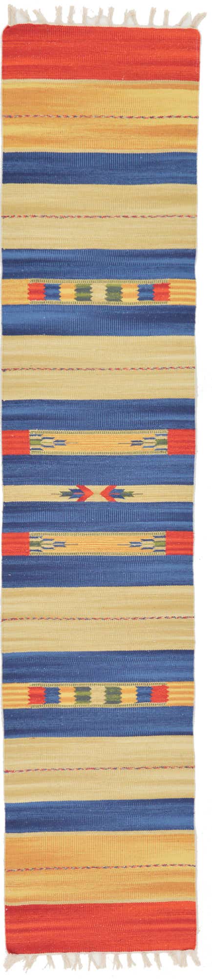 2' x 9' 2 Hand Woven Kilim Dhurrie Runner Rug