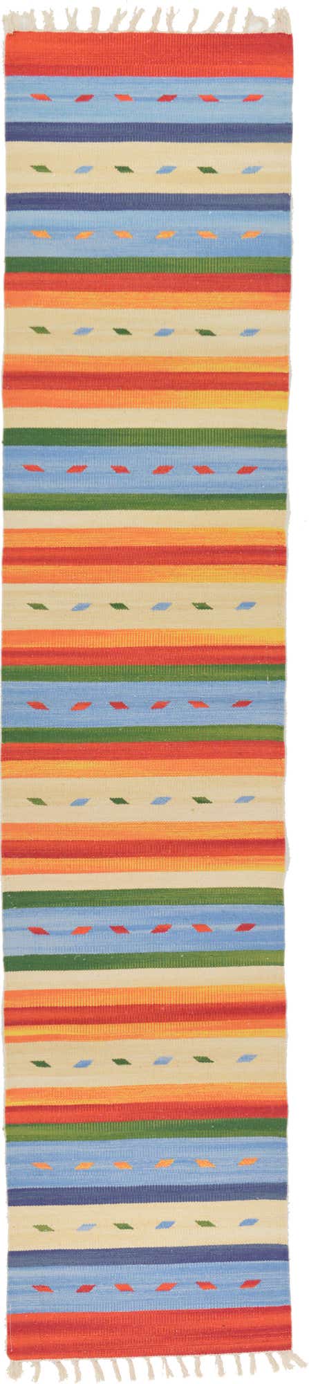 2' x 9' 2 Hand Woven Kilim Dhurrie Runner Rug