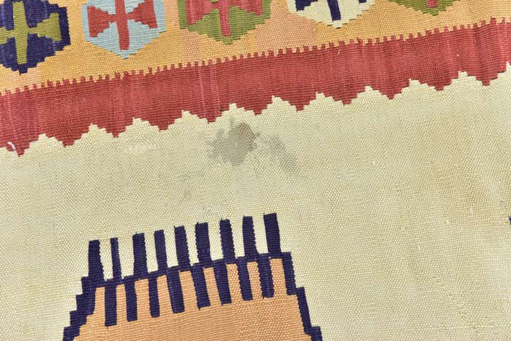 4' 2 x 8' 9 Hand Woven Kilim Fars Wool Runner Rug