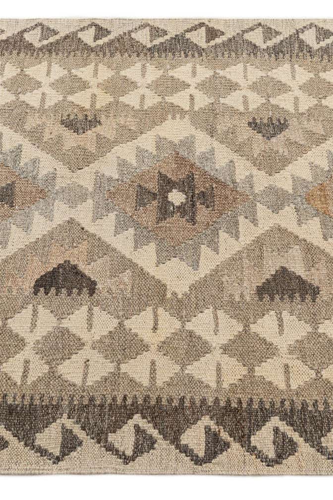 2' 8 x 9' 9 Hand Woven Kilim Maymana Wool Runner Rug