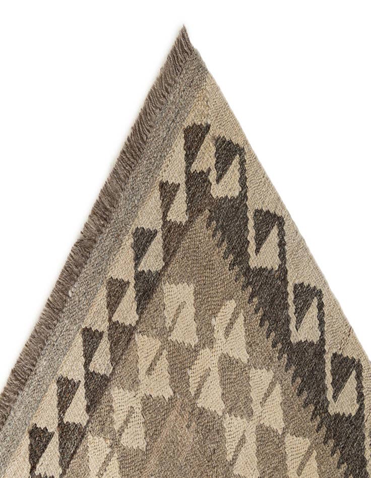 Detail image of 2' 8 x 9' 9  Hand Woven Kilim Maymana Wool Runner Rug