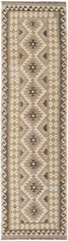 2' 8 x 9' 9 Hand Woven Kilim Maymana Wool Runner Rug