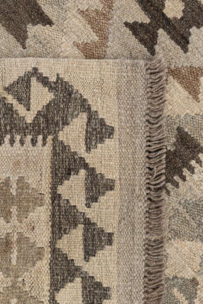 2' 10 x 9' 8 Hand Woven Kilim Maymana Wool Runner Rug