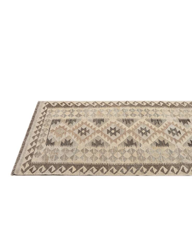 Detail image of 2' 10 x 9' 8 Hand Woven Kilim Maymana Wool Runner Rug