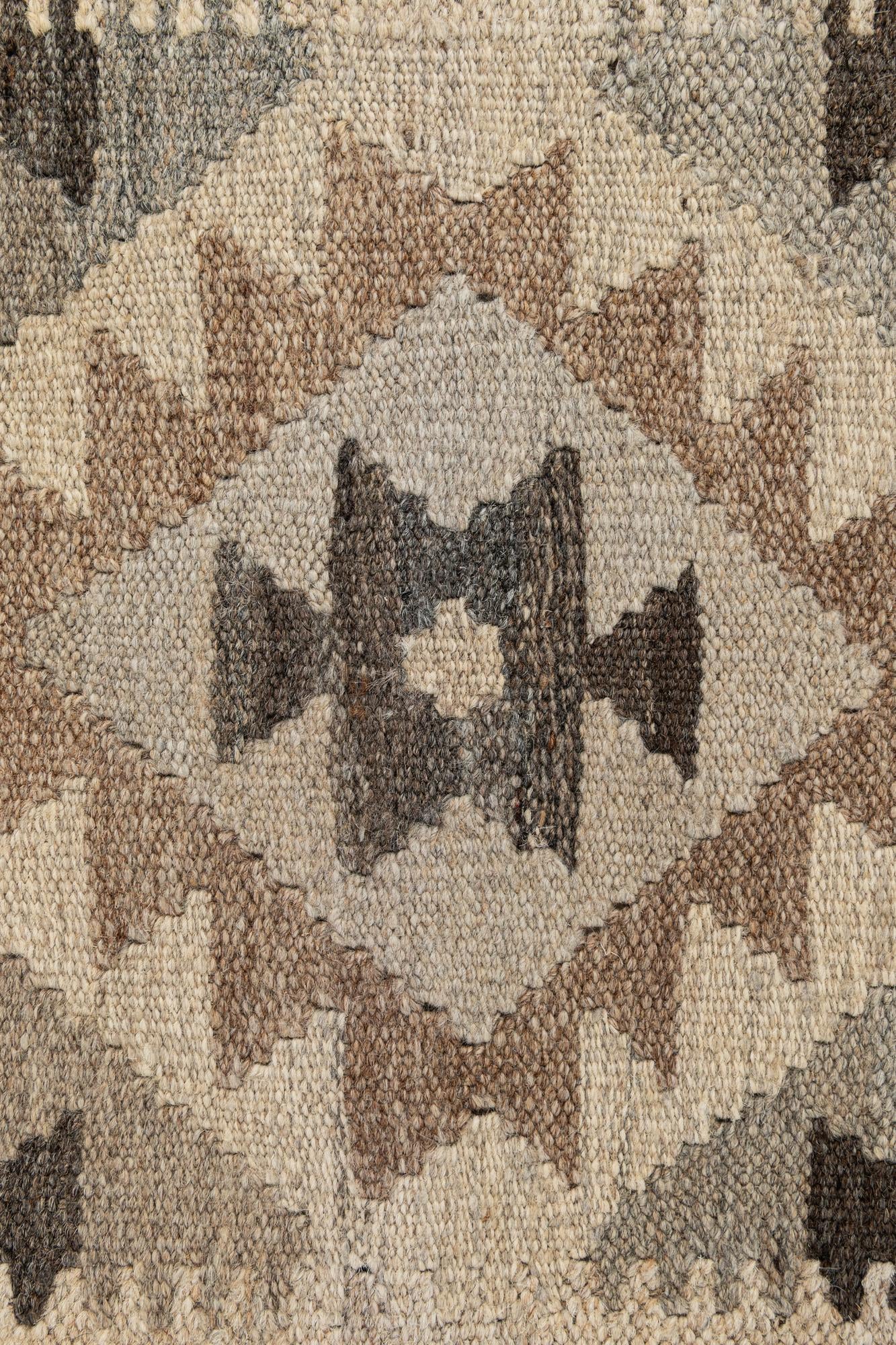 2' 10 x 9' 8 Hand Woven Kilim Maymana Wool Runner Rug