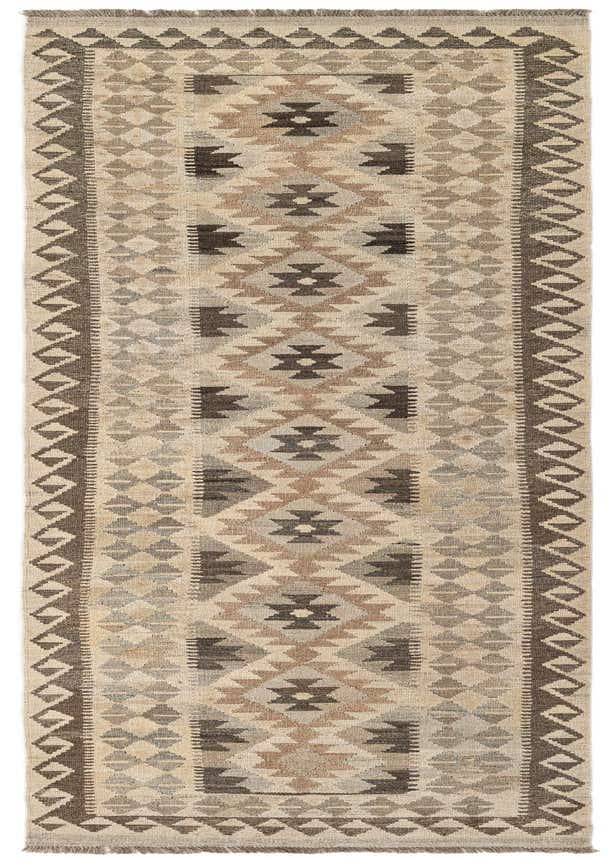 2' 10 x 9' 8 Hand Woven Kilim Maymana Wool Runner Rug