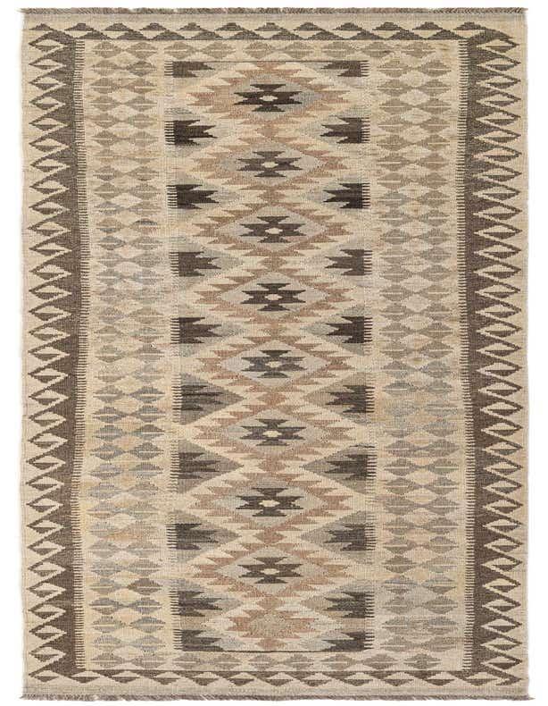 2' 10 x 9' 8 Hand Woven Kilim Maymana Wool Runner Rug