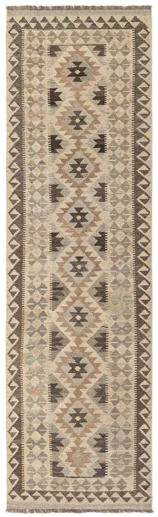 2' 10 x 9' 8 Hand Woven Kilim Maymana Wool Runner Rug