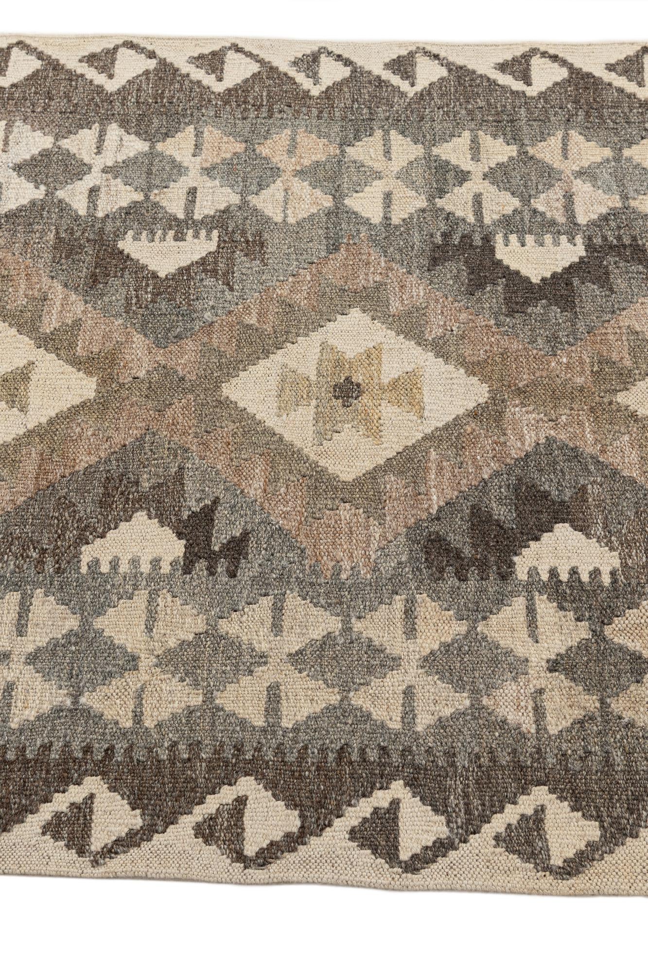 85cm x 295cm Tejido a mano Kilim Maymana Alfombra Lana Pasillera
