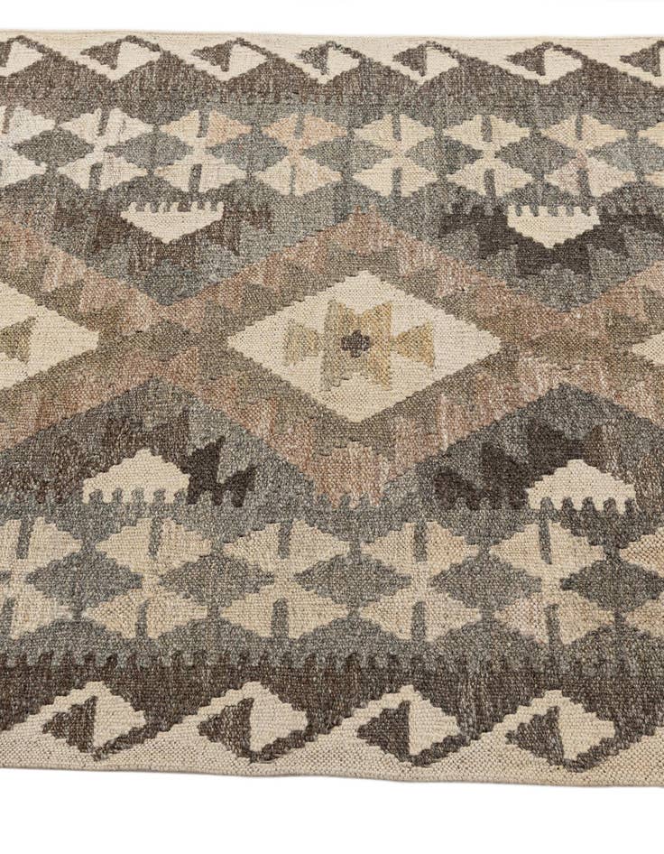 Detail image of 2' 10 x 9' 8  Hand Woven Kilim Maymana Wool Runner Rug