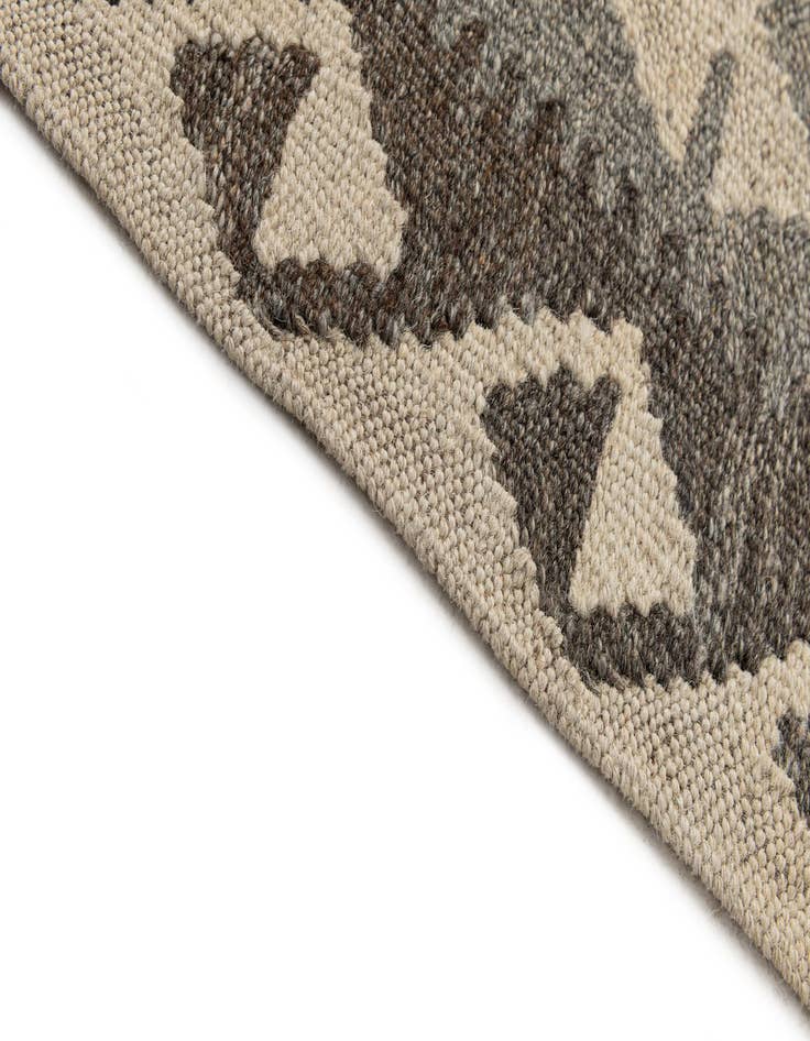 Detail image of 2' 10 x 9' 8  Hand Woven Kilim Maymana Wool Runner Rug