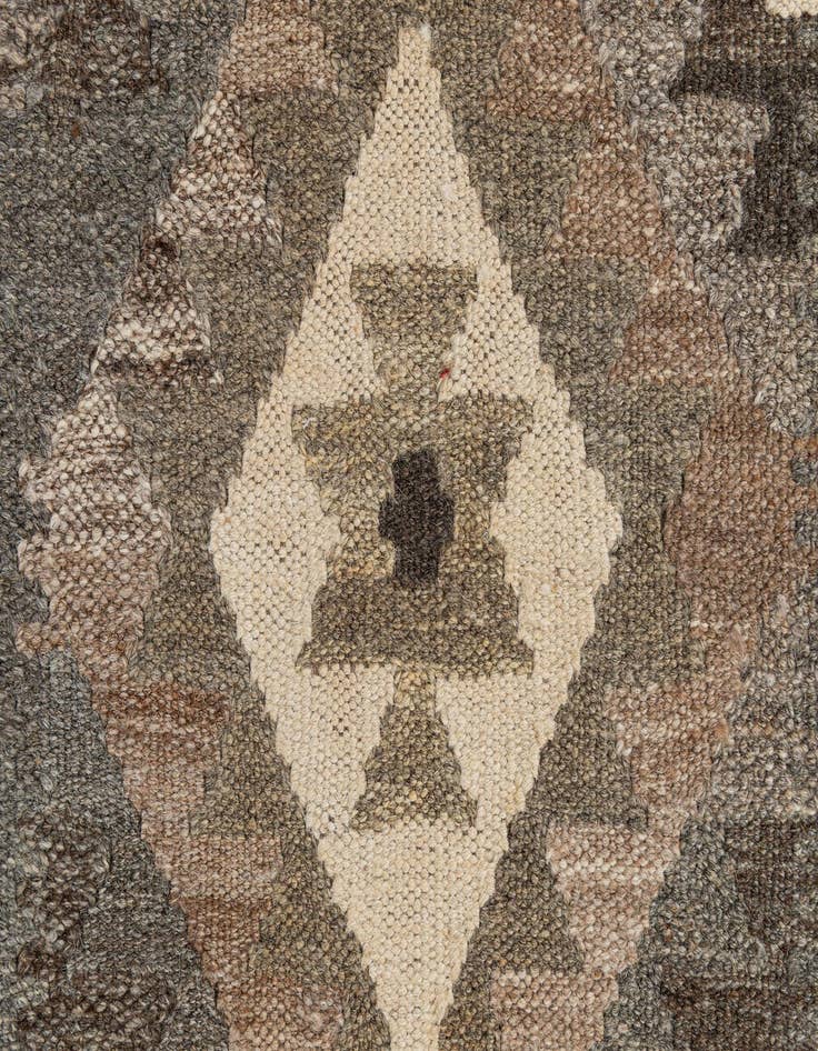 Detail image of 2' 10 x 9' 8  Hand Woven Kilim Maymana Wool Runner Rug