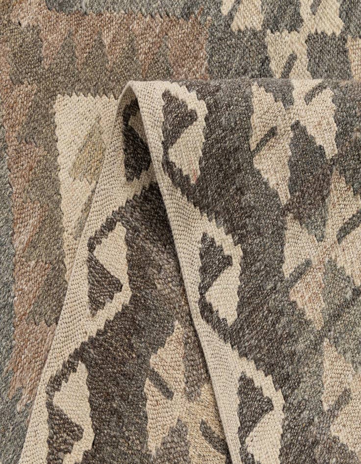 Detail image of 2' 10 x 9' 8  Hand Woven Kilim Maymana Wool Runner Rug