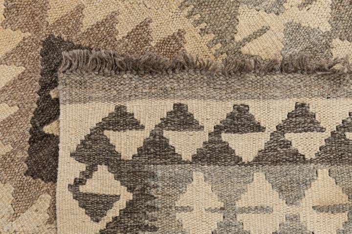 2' 9 x 9' 9 Hand Woven Kilim Maymana Wool Runner Rug