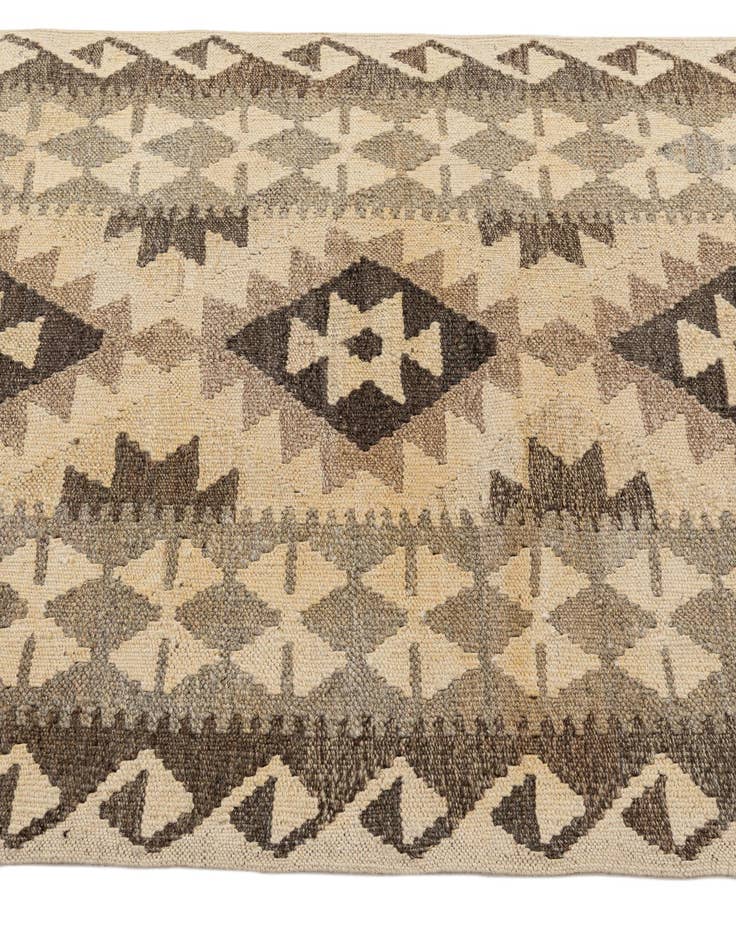 Detail image of 2' 9 x 9' 9  Hand Woven Kilim Maymana Wool Runner Rug