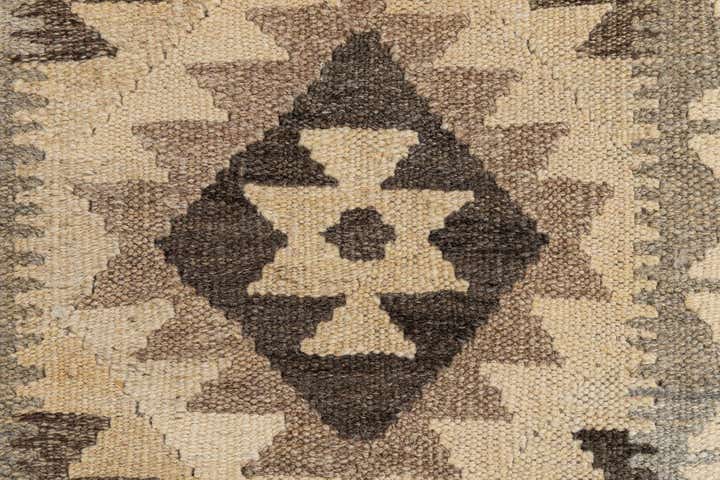 2' 9 x 9' 9 Hand Woven Kilim Maymana Wool Runner Rug