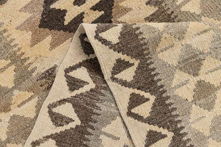 2' 9 x 9' 9 Hand Woven Kilim Maymana Wool Runner Rug