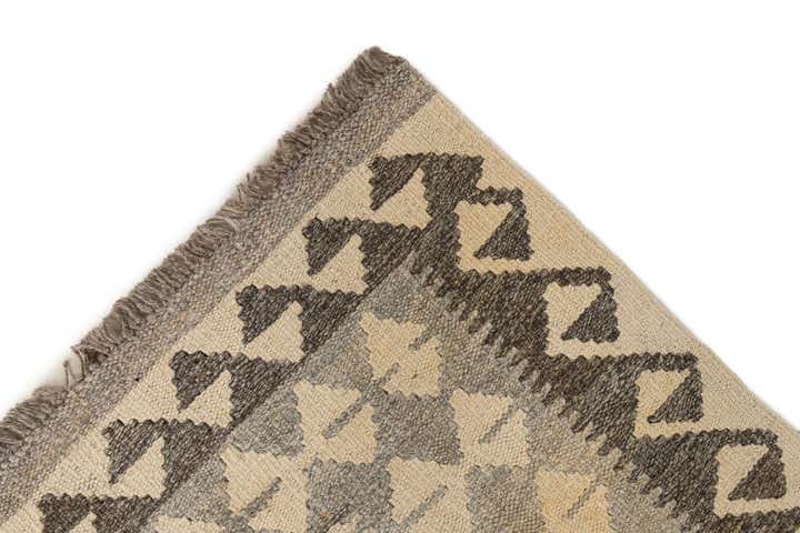 2' 9 x 9' 9 Hand Woven Kilim Maymana Wool Runner Rug