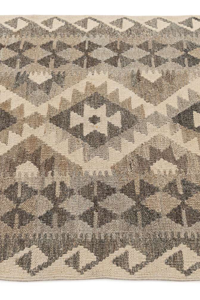 2' 9 x 9' 9 Hand Woven Kilim Maymana Wool Runner Rug