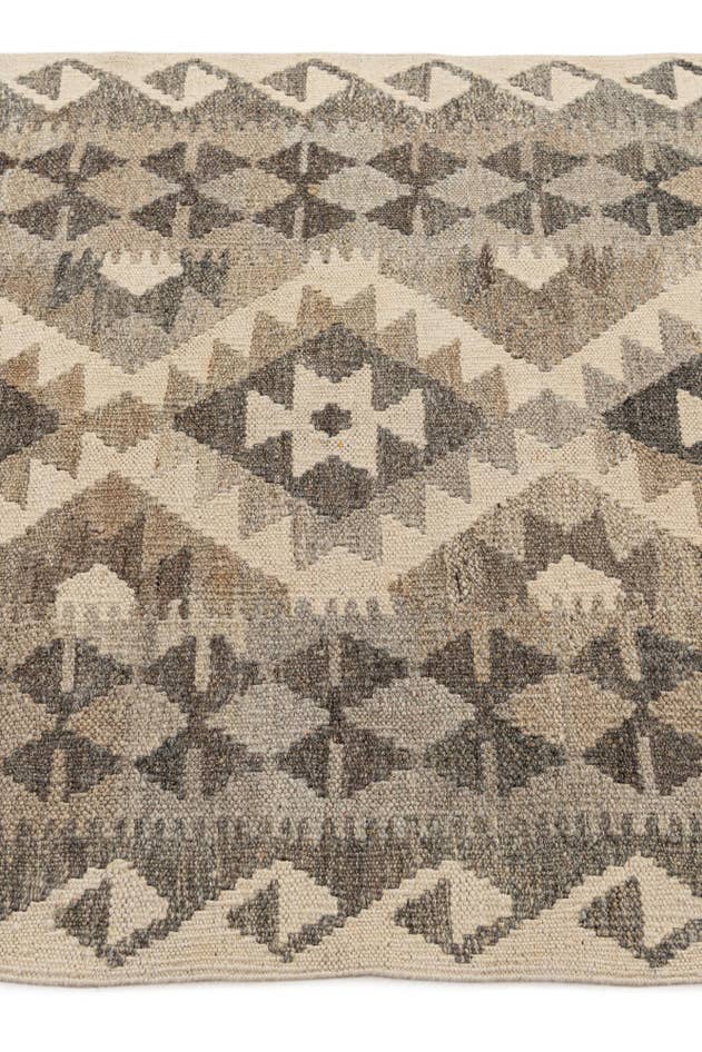 Detail image of 2' 9 x 9' 9 Hand Woven Kilim Maymana Wool Runner Rug