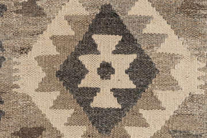 2' 9 x 9' 9 Hand Woven Kilim Maymana Wool Runner Rug