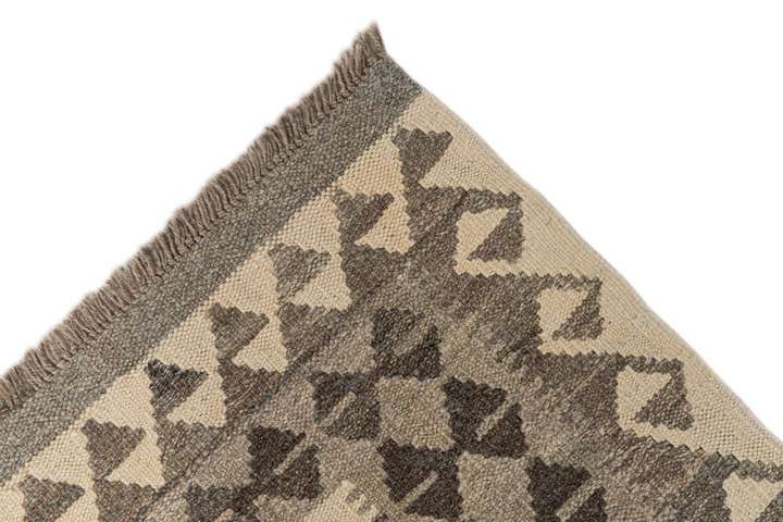 2' 9 x 9' 9 Hand Woven Kilim Maymana Wool Runner Rug