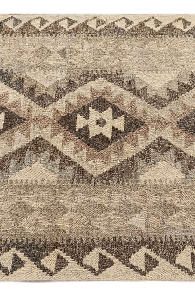 2' 9 x 9' 6 Hand Woven Kilim Maymana Wool Runner Rug