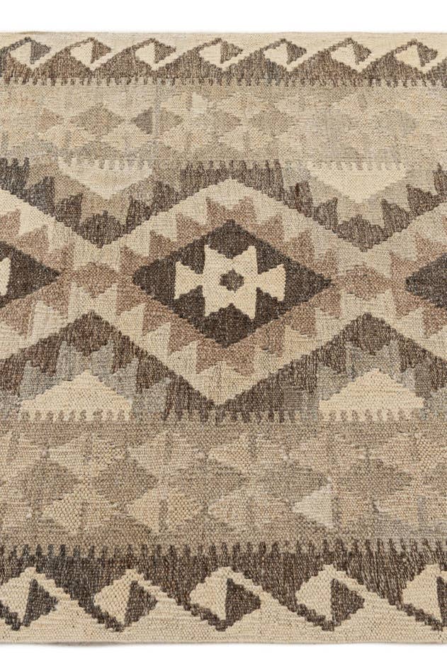 Detail image of 2' 9 x 9' 6 Hand Woven Kilim Maymana Wool Runner Rug