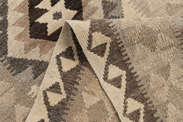 2' 9 x 9' 6 Hand Woven Kilim Maymana Wool Runner Rug