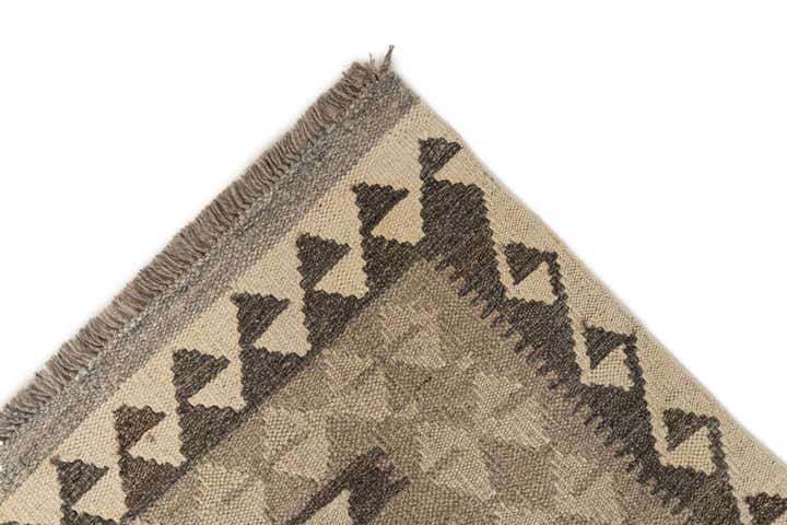 2' 9 x 9' 6 Hand Woven Kilim Maymana Wool Runner Rug