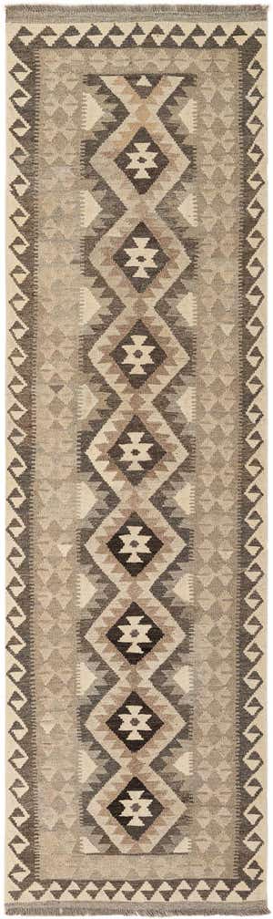 2' 9 x 9' 6 Hand Woven Kilim Maymana Wool Runner Rug