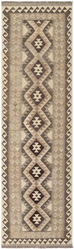 Detail image of 2' 9 x 9' 6 Hand Woven Kilim Maymana Wool Runner Rug