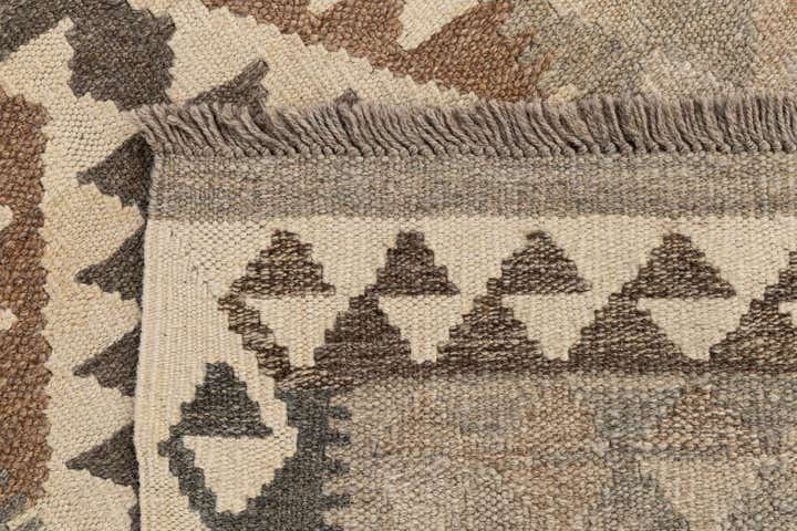 2' 9 x 9' 7 Hand Woven Kilim Maymana Wool Runner Rug
