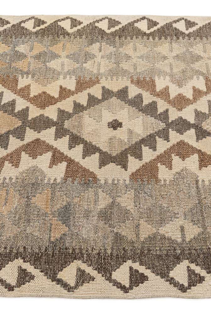 2' 9 x 9' 7 Hand Woven Kilim Maymana Wool Runner Rug