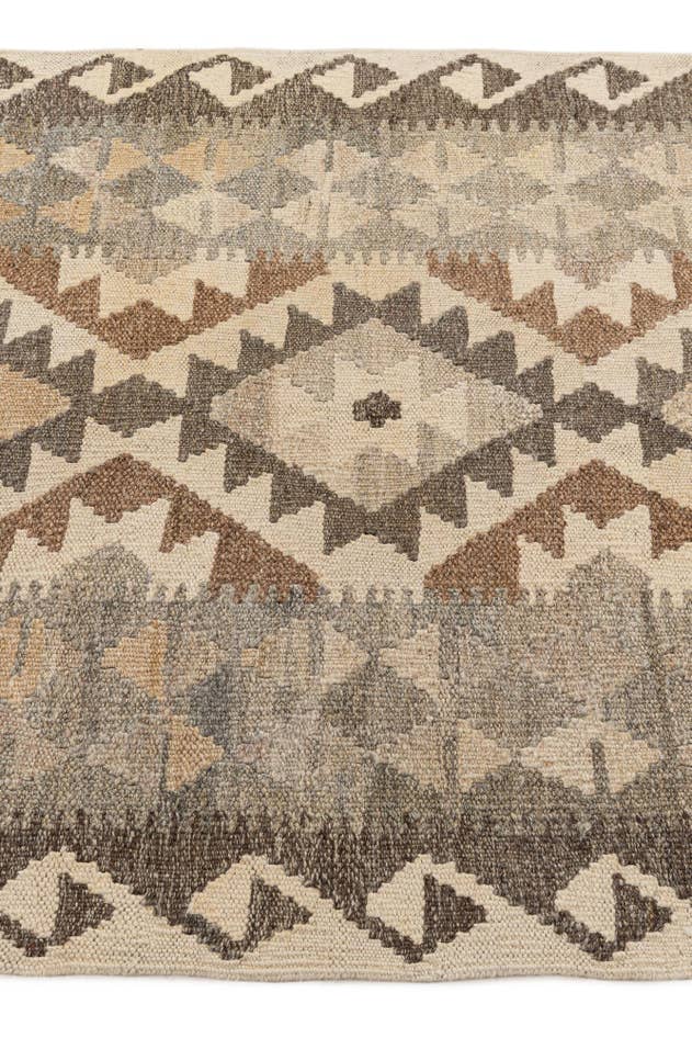 Detail image of 2' 9 x 9' 7 Hand Woven Kilim Maymana Wool Runner Rug