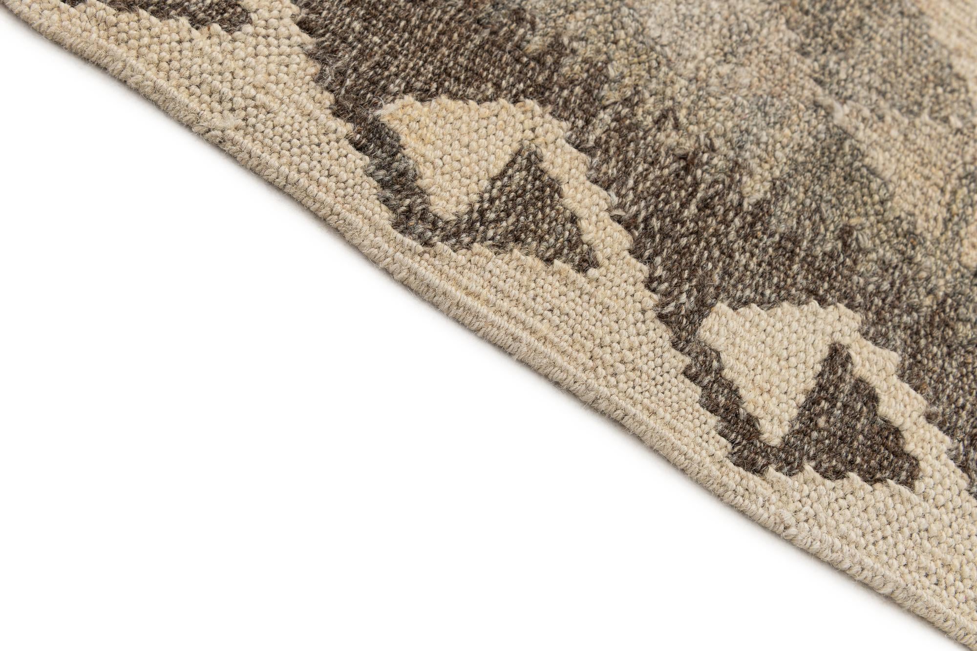 2' 9 x 9' 7 Hand Woven Kilim Maymana Wool Runner Rug