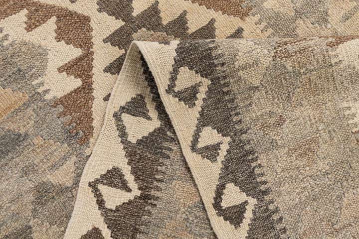 2' 9 x 9' 7 Hand Woven Kilim Maymana Wool Runner Rug