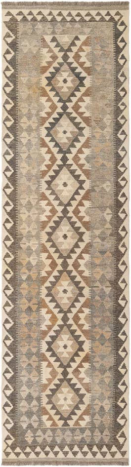 Detail image of 2' 9 x 9' 7 Hand Woven Kilim Maymana Wool Runner Rug