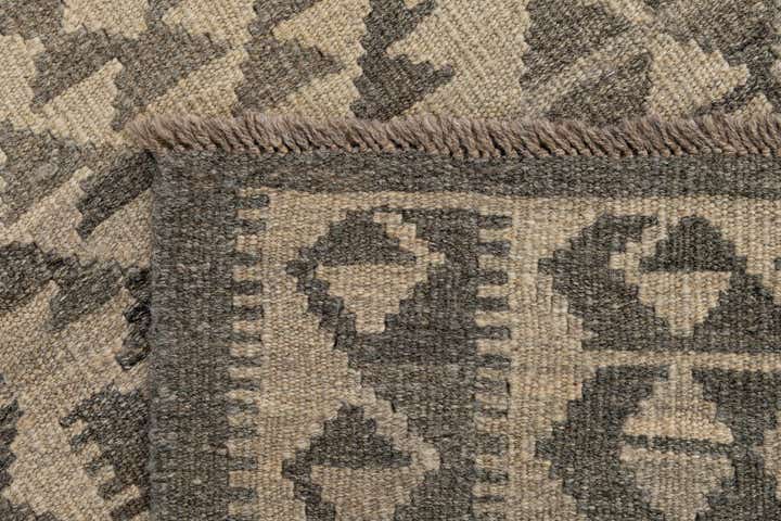 2' 11 x 9' 9 Hand Woven Kilim Maymana Wool Runner Rug