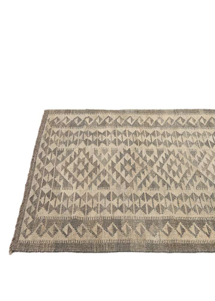 2' 11 x 9' 9 Hand Woven Kilim Maymana Wool Runner Rug