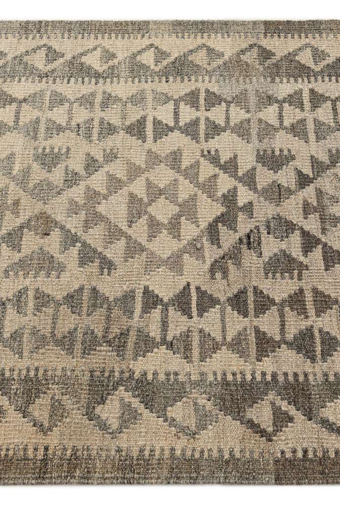 2' 11 x 9' 9 Hand Woven Kilim Maymana Wool Runner Rug